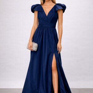 Marchesa Notte Taffeta Ball Gown | Navy Blue Evening Dress